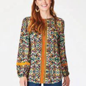 Matilda Jane Moments With You At The Pumpkin Patch Top Blouse size SMALL